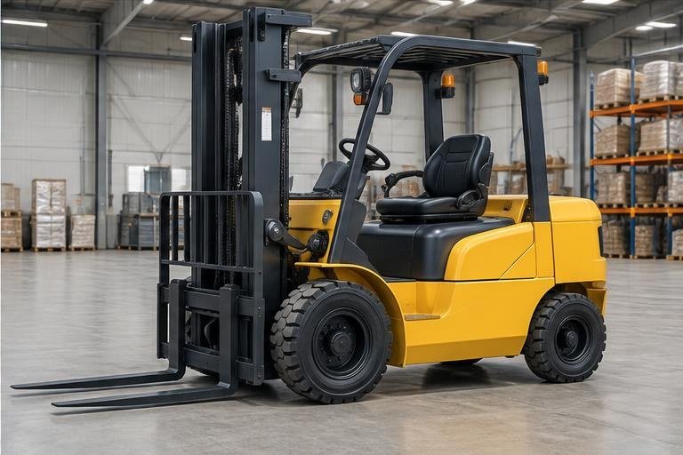 Industrial forklift tire repair